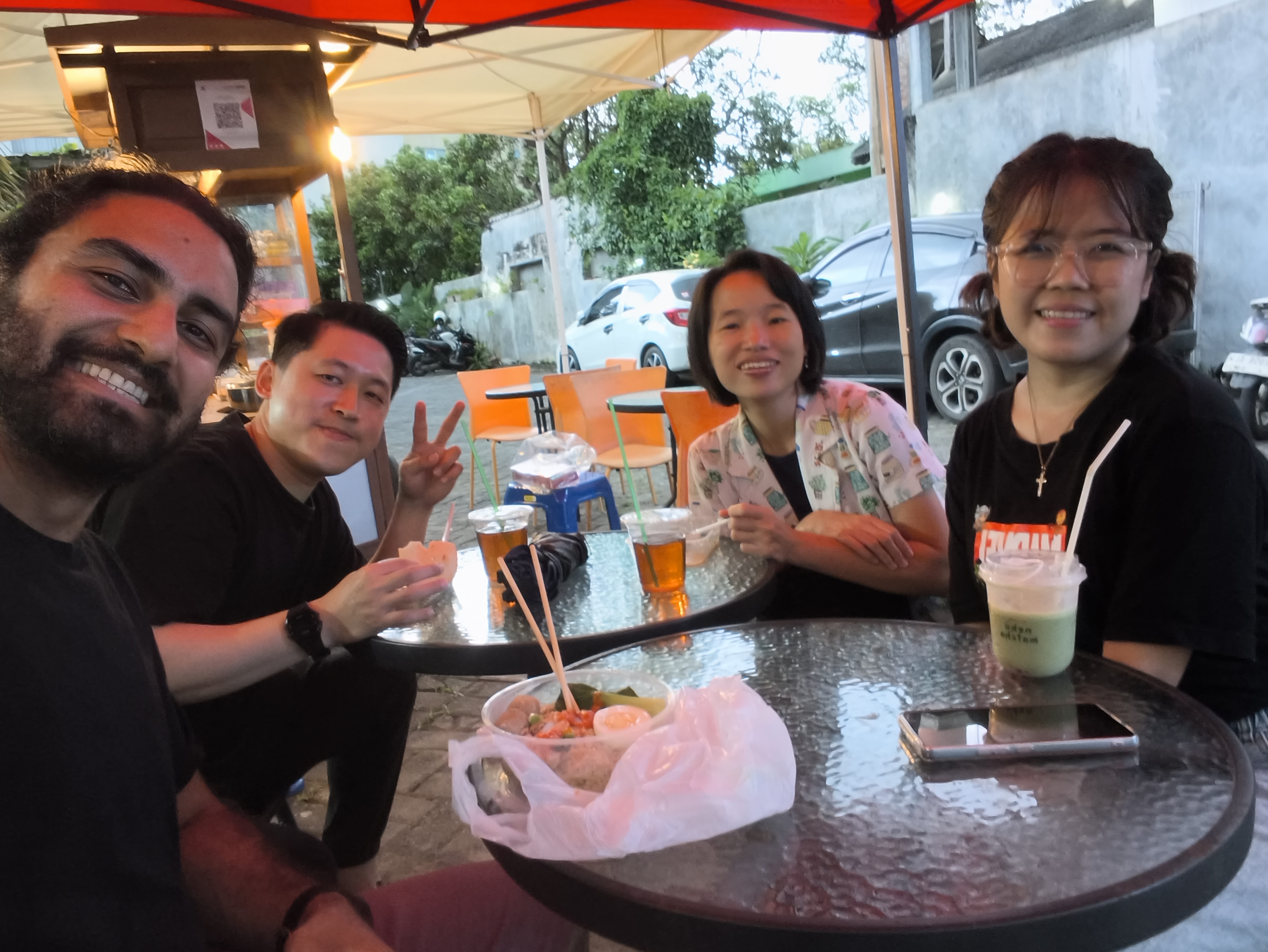 Yohana and
Bijan at a cafe in Semarang