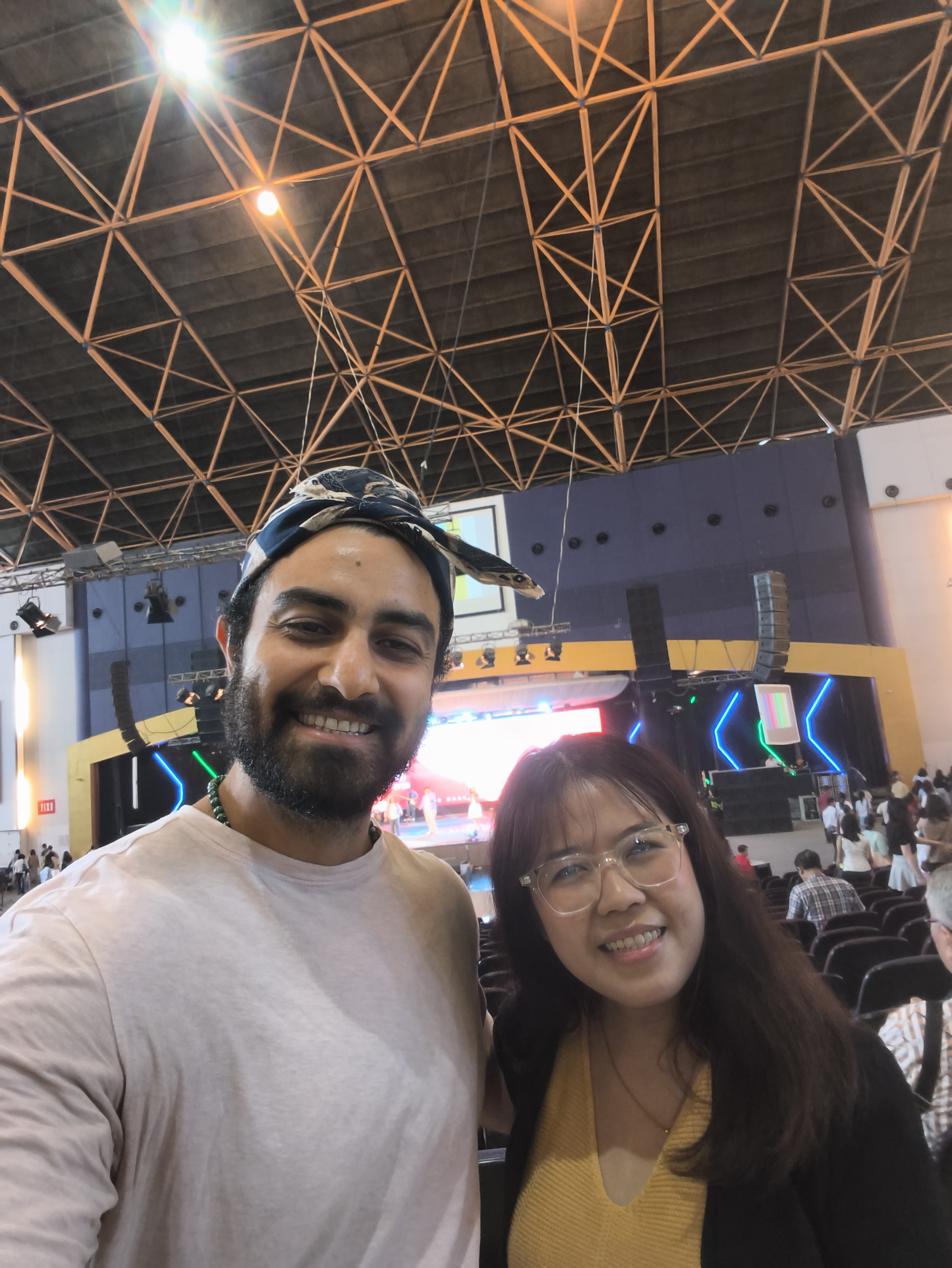 Yohana and
Bijan at a cafe in Semarang